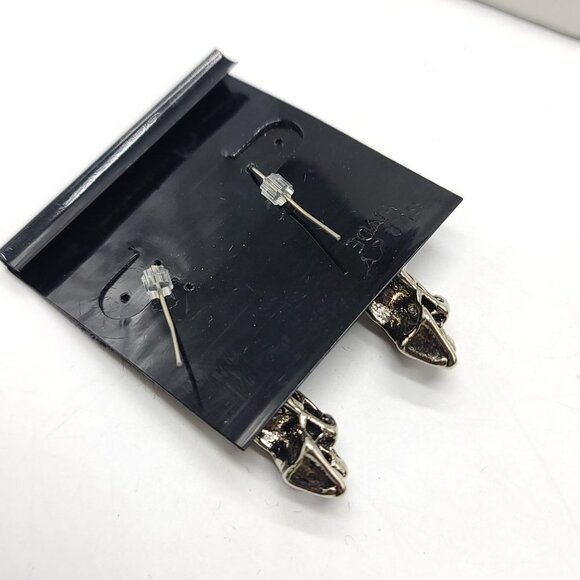 Giovanni Silver Toned Skull Dangle Earrings Halloween Dia De Los Muertos - Picture 5 of 5